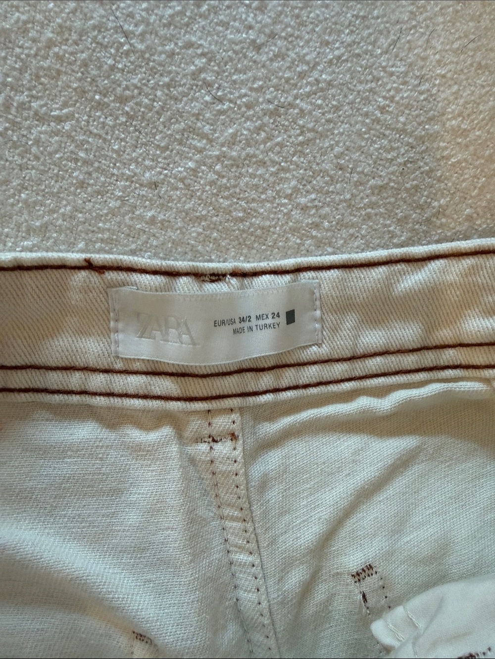 Cream Straight-Leg Jeans - Picture 5 of 5